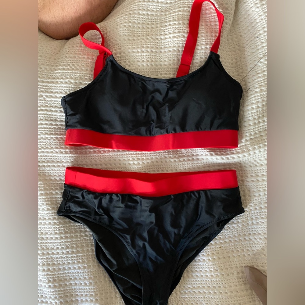 Black and red bikini
